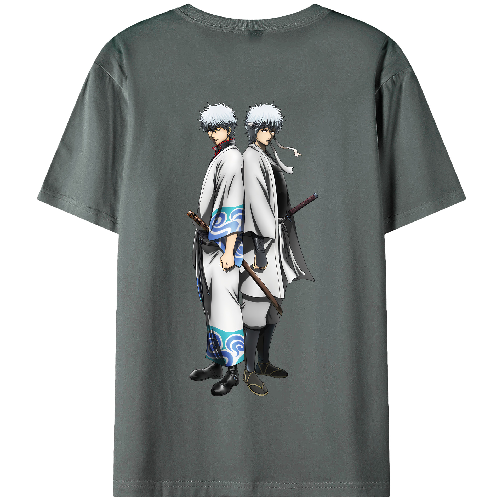 （画像用） ぎんたま 坂田銀時（さかたぎんとき） 神楽 志村新八（しむら しんぱち） GINTAMA Sakata Gintoki Kagura Shimura Shinpachi 綿100％半袖Tシャツ（背面プリント）